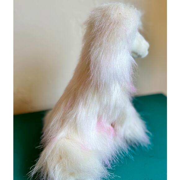 Purely Luxe Afghan Hound Plush Dog | White & Pink Tips | New 10" Collectible - Picture 2 of 5